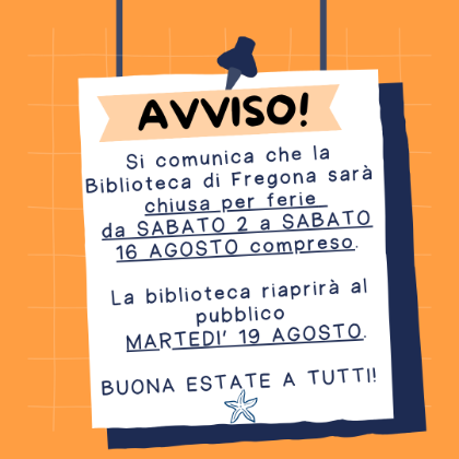 Avviso chiusura Biblioteca comunale