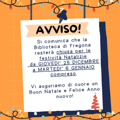 Avviso chiusura Biblioteca comunale