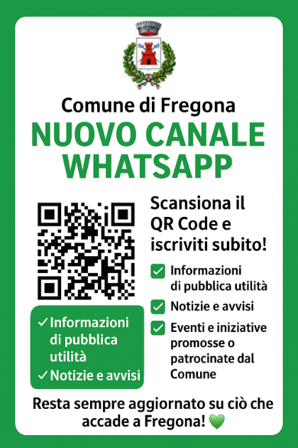 Canale Whatsapp del Comune di Fregona