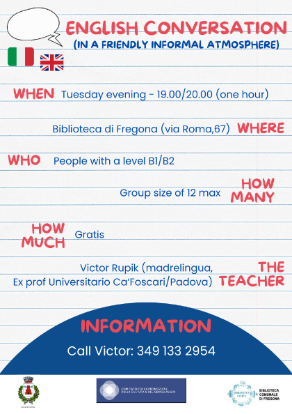 Conversazione in inglese presso la Biblioteca Comunale